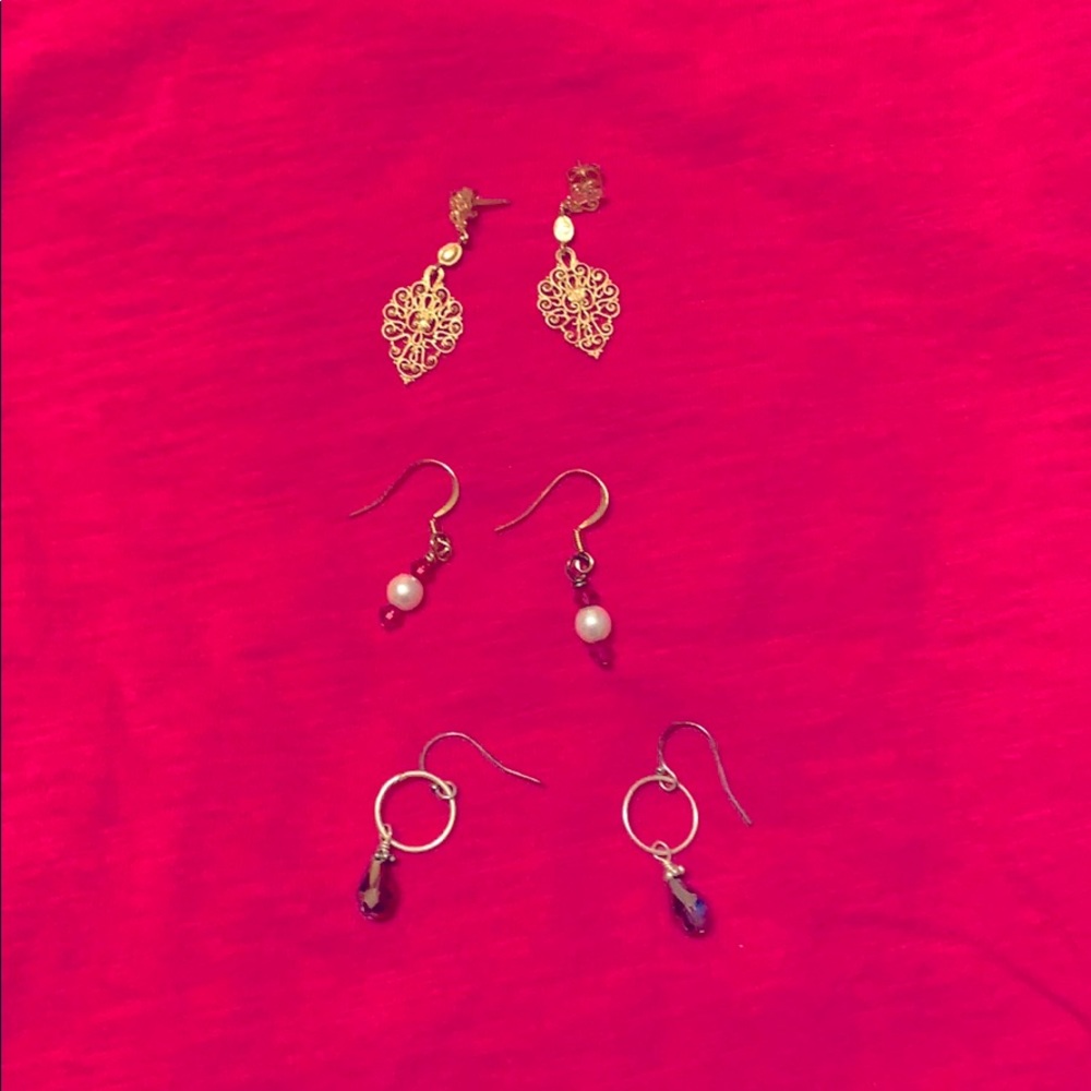 Set of three earrings